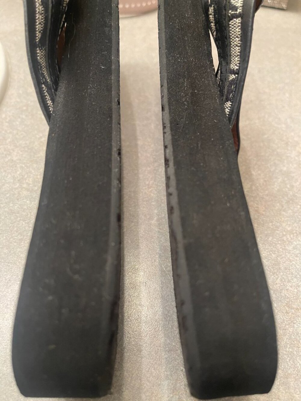 Coach Jasmine Leather Flip Flop Sandal Black Grey Size 10 - Picture 6 of 13